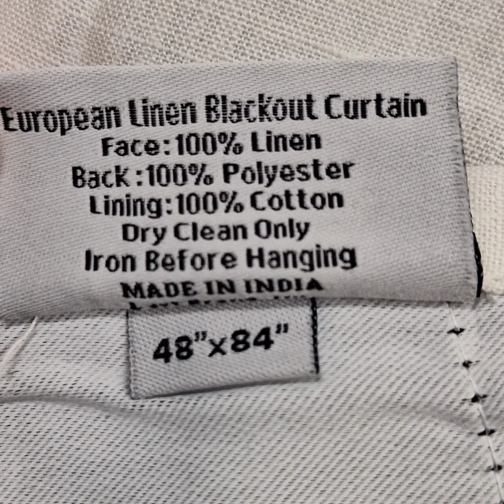 NWT QUINCE Set Of 2 48x84 European Linen Blackout Curtains White 9166
